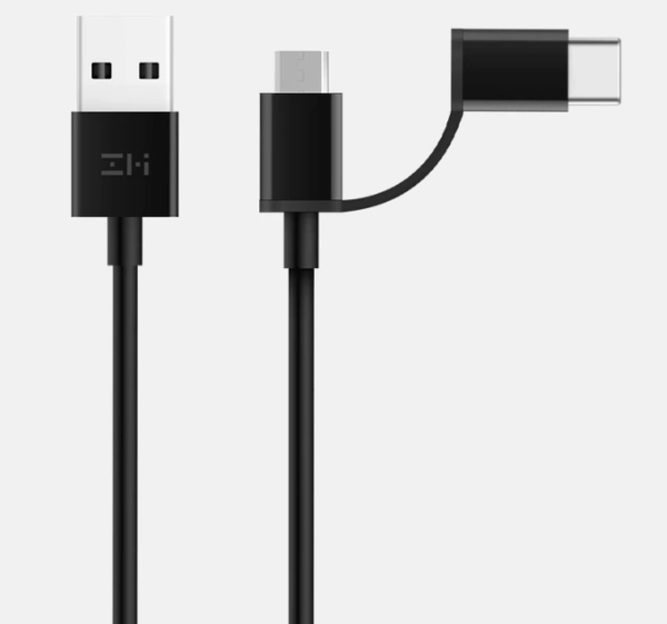 Кабель 2in1 USB Type-C/Micro Xiaomi ZMI 30см (AL511) Black