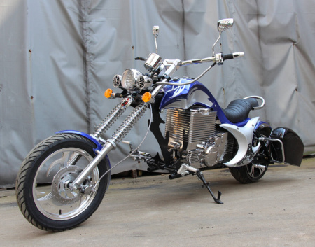 Электромотоцикл GreenCamel Chopper C200, 72V 3000W R15 синий