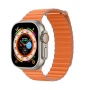Ремешок кожаный Leather Loop для Apple Watch 38/40/41 мм, 225мм, на магните, оранжевый