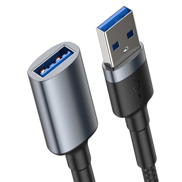 Кабель USB BASEUS Cafule cable USB3.0 Male TO USB3.0 Female, USB3.0 - USB3.0 2А 1 м (CADKLF-B0G) темно-серый