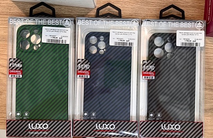 Чехол накладка пластик Luxo под Carbon для iPhone 13 Pro