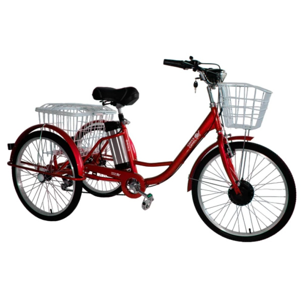 Электровелосипед GreenCamel Трайк-24 V2 (R24 250W 48V12Ah, 7 скор) Красный