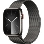 Apple Watch Series 9, 41 mm, корпус из нержавеющей стали цвета «графит», миланский сетчатый ремешок цвета «графит»