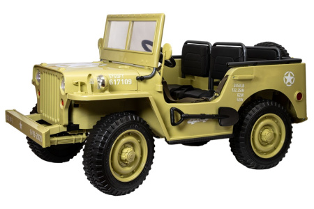 Детский электромобиль Jeep Willys YKE 4137 4x4 Песочный