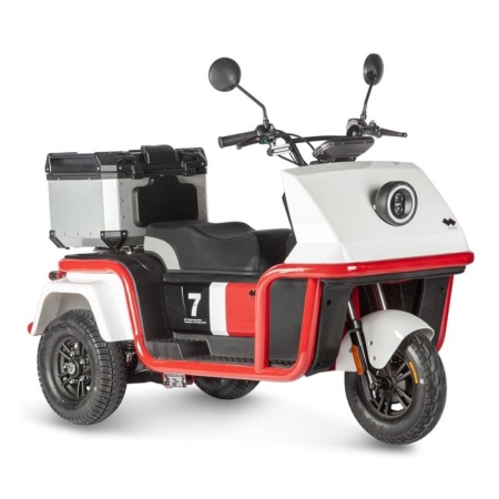 Электротрицикл Wanshida DOUHAO 60V 800Вт (Черно-бело-красный-3069)