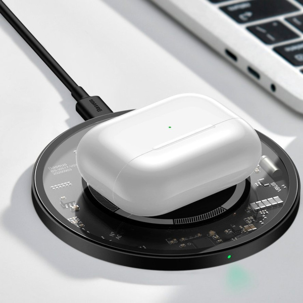 Беспроводное зарядное устройство BASEUS Simple Magnetic BS-W517, 2A, 15W, (WXJK-E02) белый