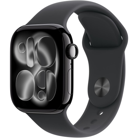 Apple Watch Series 11 GPS 42mm Jet Black Aluminium Case with Black Sport Band - M/L