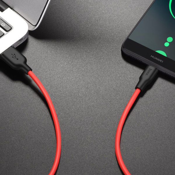 Кабель USB Hoco X21 Plus USB - Type-C 3.0A 1m red