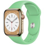 Ремешок силиконовый Sport для Apple Watch 38/40/41 мм, 225мм, на кнопке, бледно-зеленый