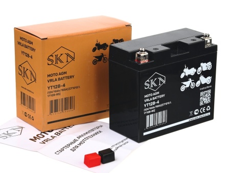Аккумулятор стартерный для мототехники SKN YT12B-4 (12V/10Ah/155A) [CT 1212.1, YT12B-BS]