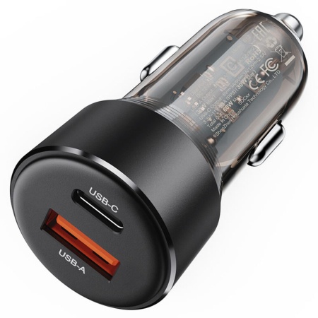Автомобильное зарядное устройство AceFast Charge B12, 60W (1 USB-C + 1 USB-A)
