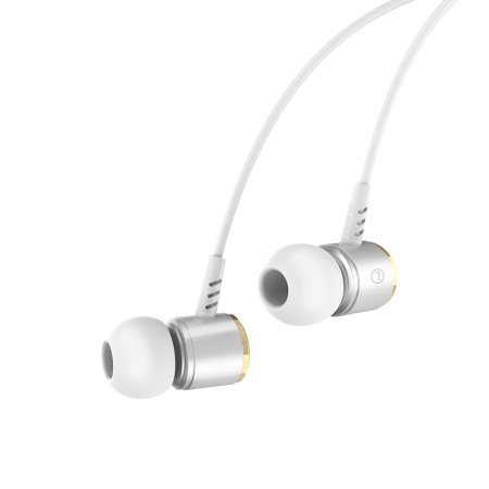 Проводные наушники Hoco M42 Ice rhyme, Jack 3.5mm, 1.2 м, серебряный