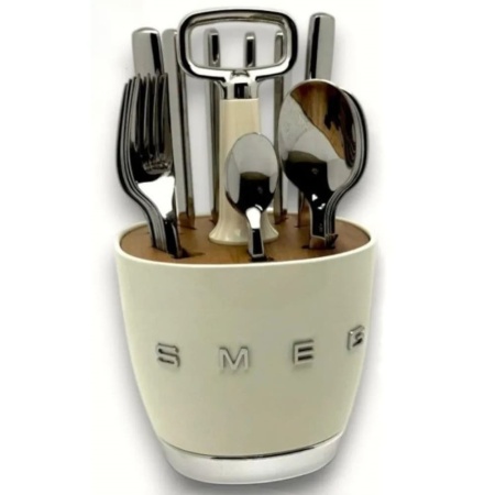 Подставка для столовых приборов SMEG (6 комплектов приборов в комплекте) Бежевый