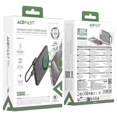 Внешний аккумулятор с MagSafe AceFast M30 20W 5000mAh Black
