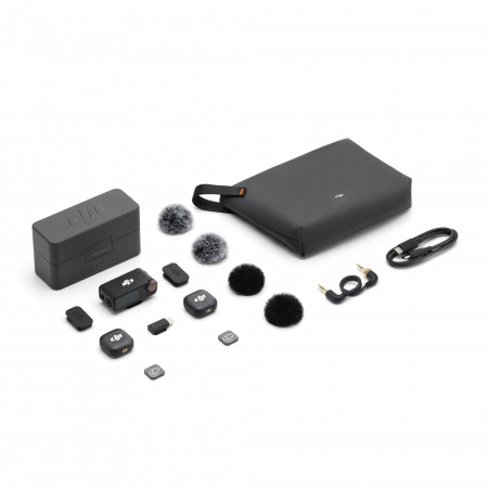 Микрофон DJI Mic 3 (2 передатчика + 1 приёмник + зарядный кейс)