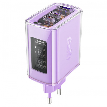 Сетевое зарядное устройство AceFast GaN3 A45 65W Violet