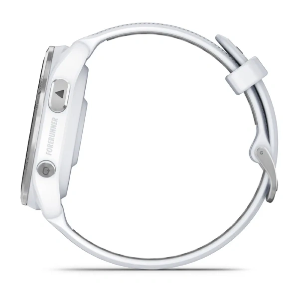 Спортивные часы Garmin Forerunner 965 47,1 мм, белый корпус Whitestone, титановый безель, ремешок белый Whitestone / светло-серый Powder Grey (010-02809-11)
