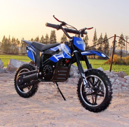 Электропитбайк GreenCamel Dirt Bike DB400, 48V 1200W R14 быстросъемная батарея Синий
