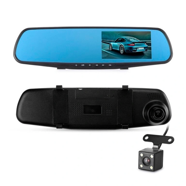 Видеорегистратор зеркало с 2 камерами Full HD 1080P Vehicle Blackbox DVR черный