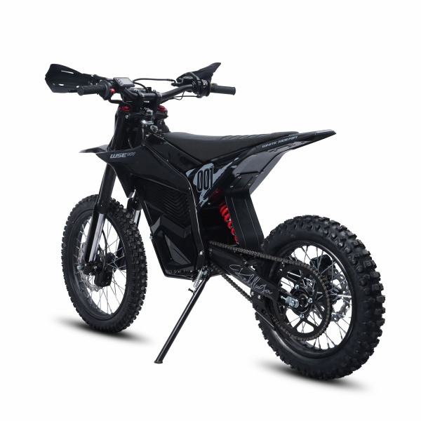 Электромотоцикл WHITE SIBERIA BELLUGA 001 3900W, чёрный на белом фоне