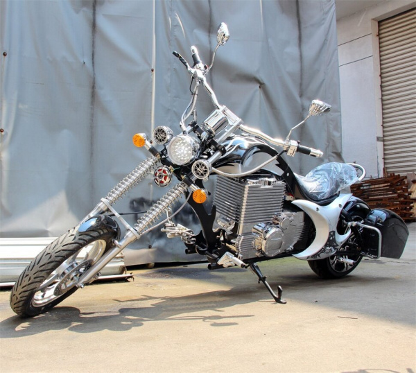 Электромотоцикл GreenCamel Chopper C200, 72V 3000W R15 черный
