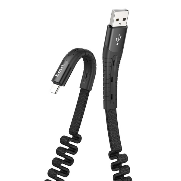 Кабель USB HOCO U78 Cotton USB - Lightning 1.2 м Черный