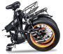 Электровелосипед Minako F10 черный с оранжевыми колесами спицы