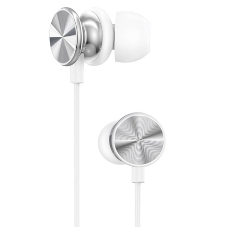Проводные наушники Hoco M96 Platinum universal, Jack 3.5mm, 1.2 м, серебряный