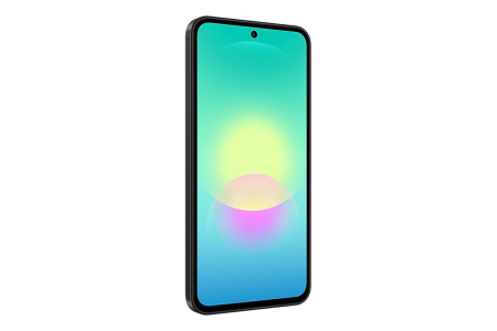 Samsung Galaxy A27 8/256 Black — спереди под углом слева