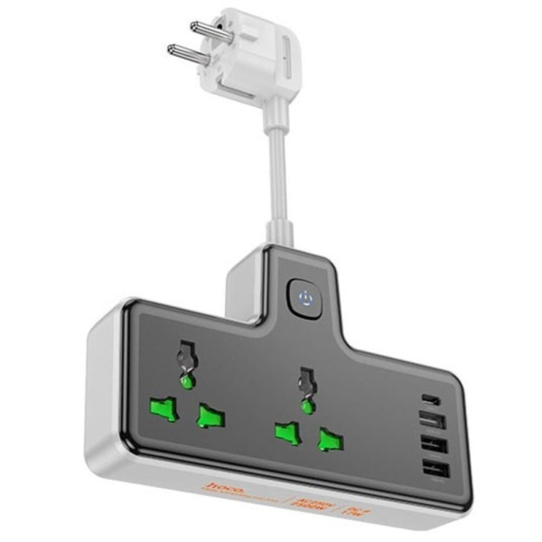 Удлинитель Hoco AC11A USB-S + 3USB-A 2500W DC17W Black