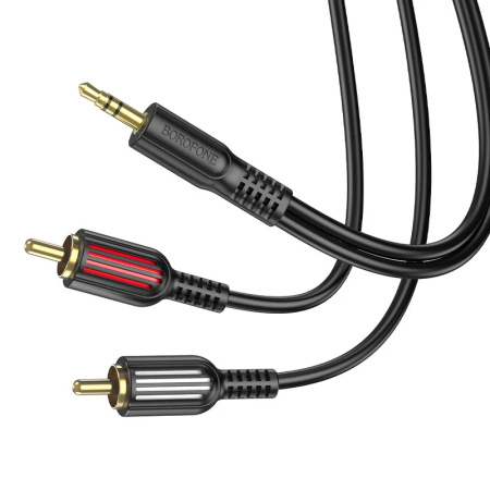 Кабель 3.5 мм - 2 RCA 1.5m Borofone BL11 Черный