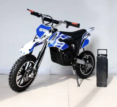 Электропитбайк GreenCamel Dirt Bike DB300, 36V 800W R14 быстросъемная батарея синий