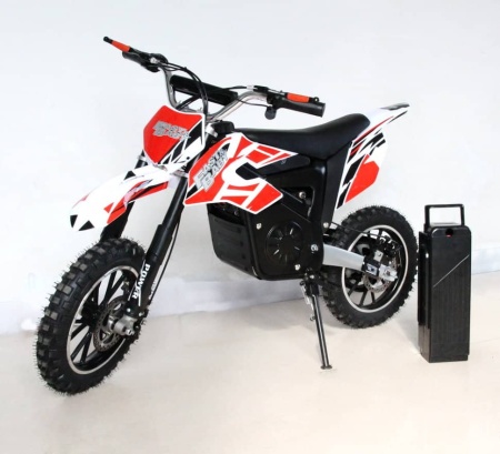 Электропитбайк GreenCamel Dirt Bike DB300, 36V 800W R14 быстросъемная батарея красный