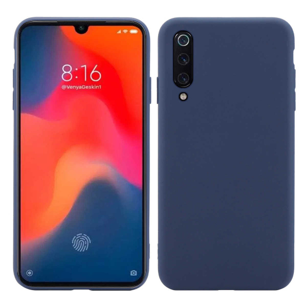 Cиликон матовый /тех.пак/ для Xiaomi Mi-9 SE (2019) темно-синий