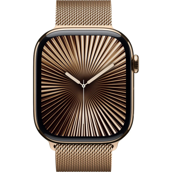 Apple Watch Series 10 GPS + Cellular 46mm Gold Titanium Case with Gold Milanese Loop M/L (MX003)