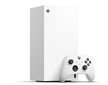 Xbox Series X Digital Robot White — официальный ракурс под углом Microsoft