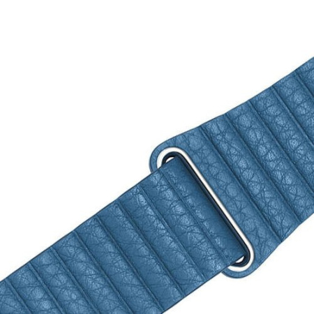 Ремешок кожаный Leather Loop для Apple Watch 42/44/45/49 мм, 225мм, на магните, синий горизонт