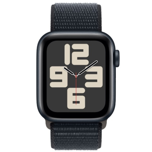 Apple Watch SE 2023, 40 мм, корпус из алюминия цвета «тёмная ночь», спортивный браслет цвета «тёмная ночь»