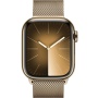 Apple Watch Series 9, 41 mm, корпус из нержавеющей стали золотого цвета, миланский сетчатый ремешок золотого цвета