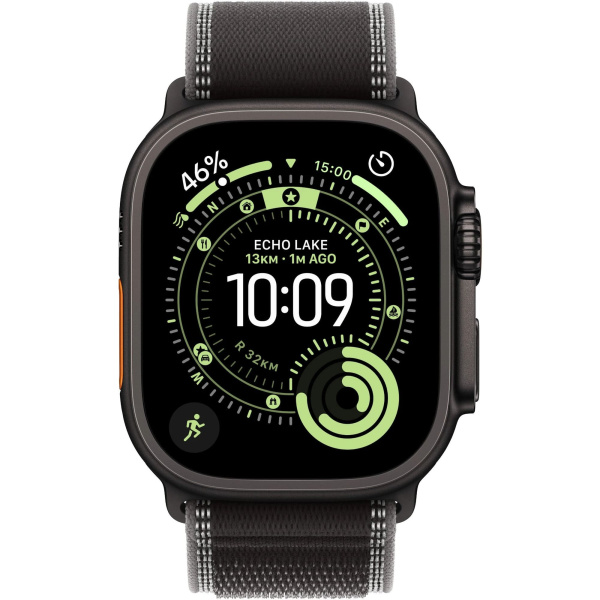 Apple Watch Ultra 3 GPS + Cellular 49mm Black Titanium Case with Black/Charcoal Trail Loop - M/L (MF1H4)