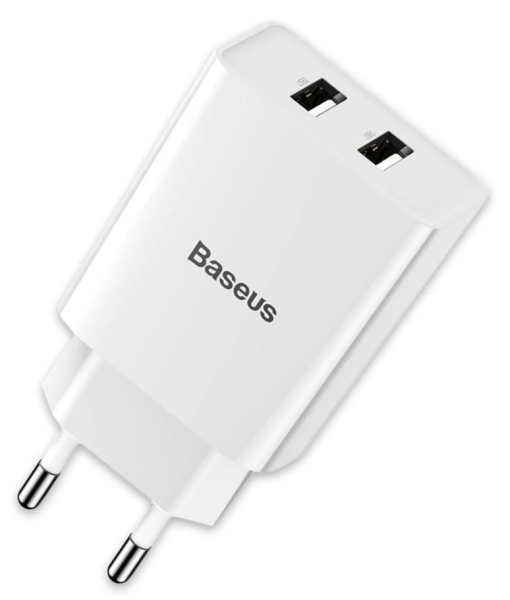 Сетевое зарядное устройство 10.5W 2USB Baseus Speed Mini Dual U Charger 10.5W CCFS-R02 белый