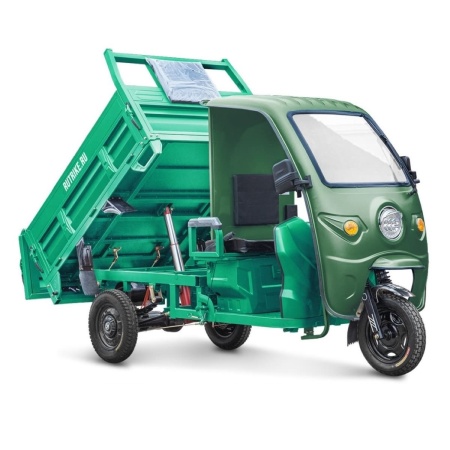 Грузовой электротрицикл Rutrike D5 КАБИНА гидравлика 1700 60V1200W (Темно-зеленый-2911)