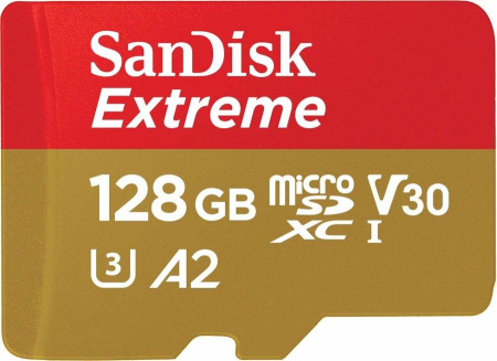 Карта памяти microSDXC UHS-I U3 SANDISK Extreme 128 ГБ, (160 МБ/с)