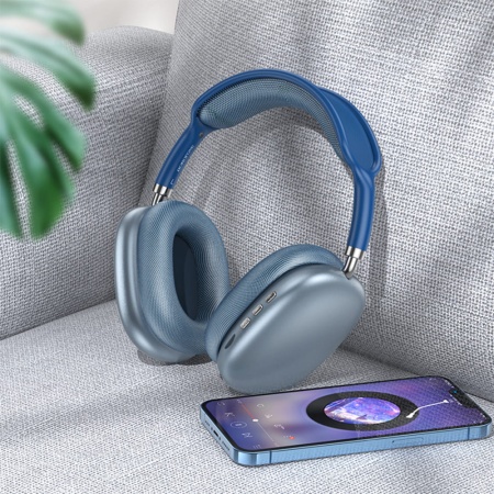 Беспроводные наушники накладные Borofone BO22 Elegant, Bluetooth, 400 мАч, синий