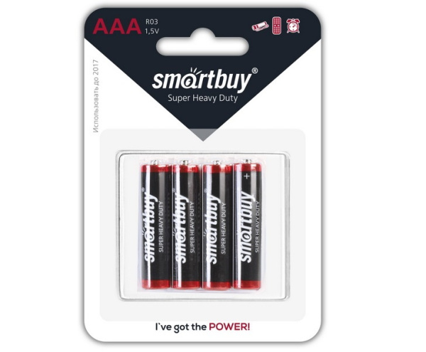 Батарейка алкалиновая Smartbuy Super Heavy Duty (AAA)