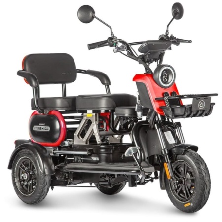 Электротрицикл Wanshida UN MOTO 60V 650Вт (Черно-красный-3104)