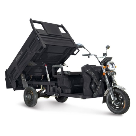 Грузовой электротрицикл Rutrike D5 1700 гидравлика (60V1200W) (Черный матовый)