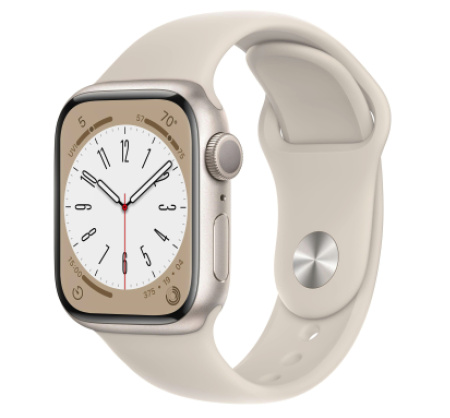 Смарт-часы Apple Watch S8, 41 mm, корпус из алюминия цвета «сияющая звезда», спортивный ремешок «сияющая звезда»