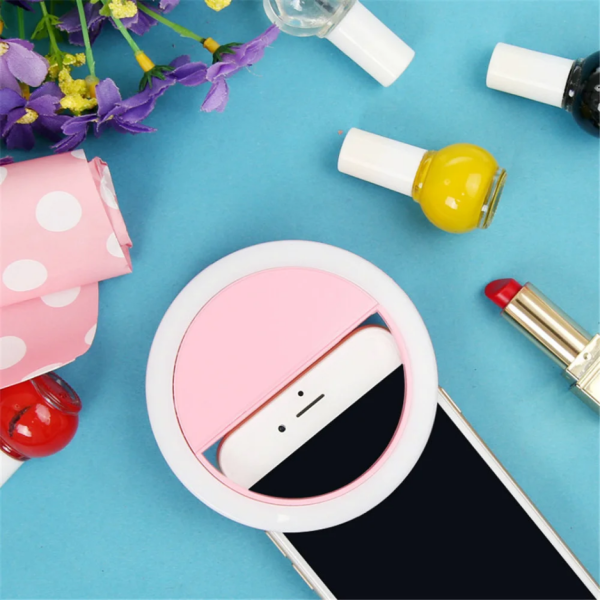 Вспышка-подсветка для телефона селфи-кольцо Selfie Ring Light RK-12 Pink