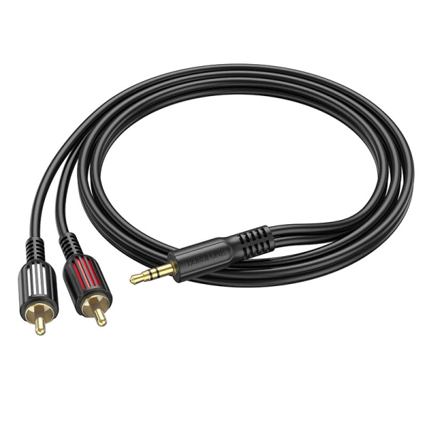 Кабель 3.5 мм - 2 RCA 1.5m Borofone BL11 Черный